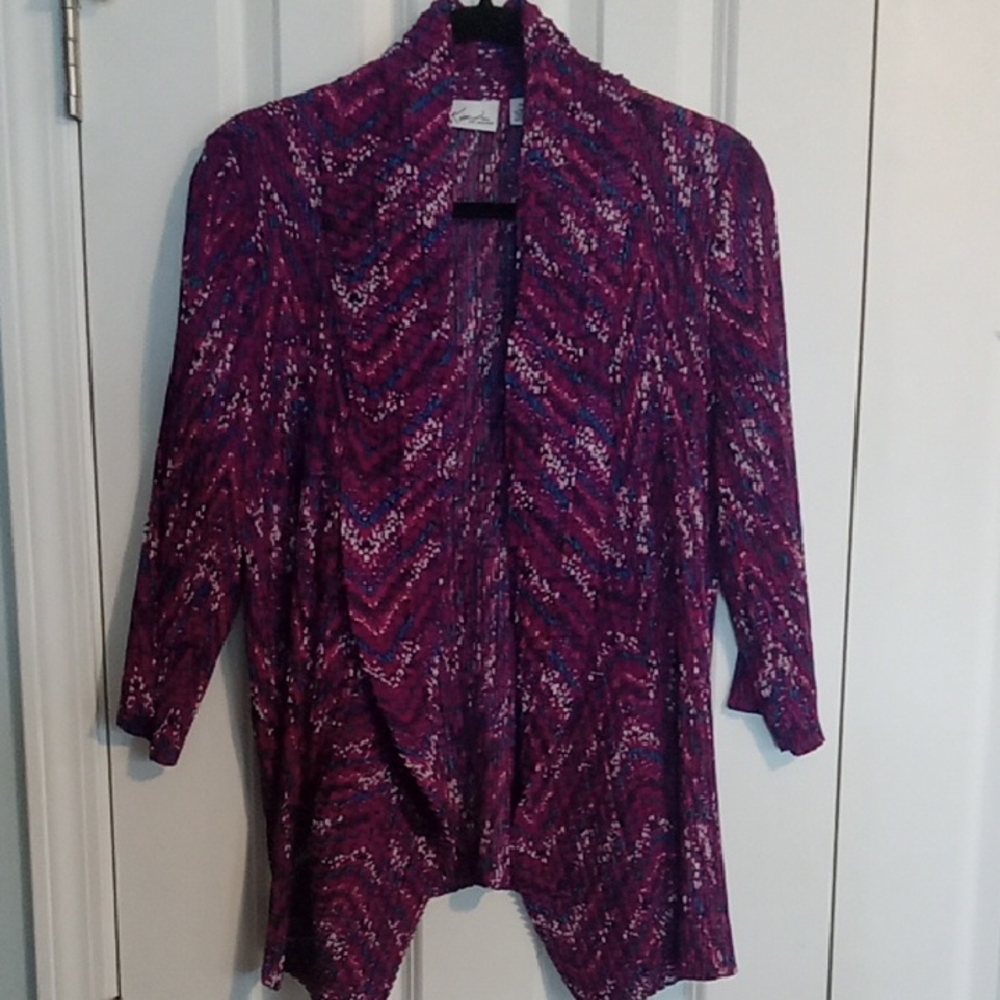 Kim Rogers Women's Sweater Cardigan - Purple, Pink and Blue